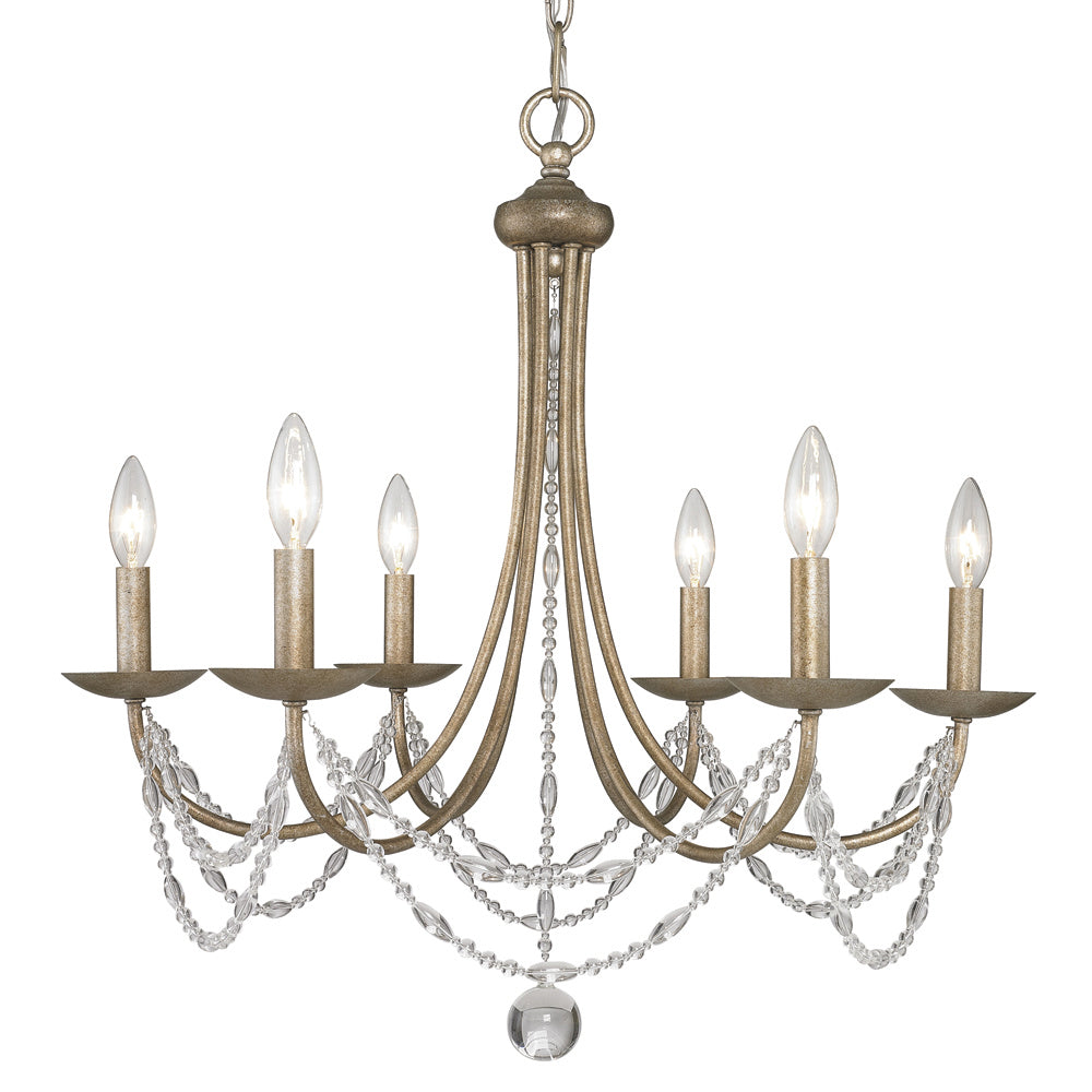 Golden - 7644-6 GA - Six Light Chandelier - Mirabella - Golden Aura