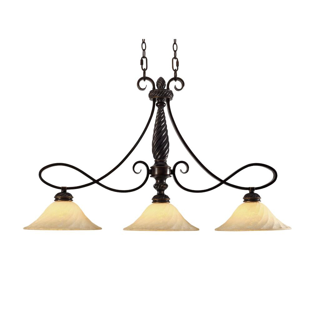 Golden - 8106-10 CDB - Three Light Linear Pendant - Torbellino - Cordoban Bronze