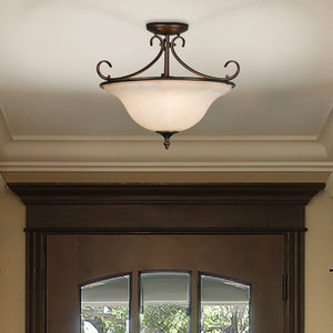 Golden - 8606-SF RBZ-TEA - Three Light Semi-Flush Mount - Homestead RBZ - Rubbed Bronze