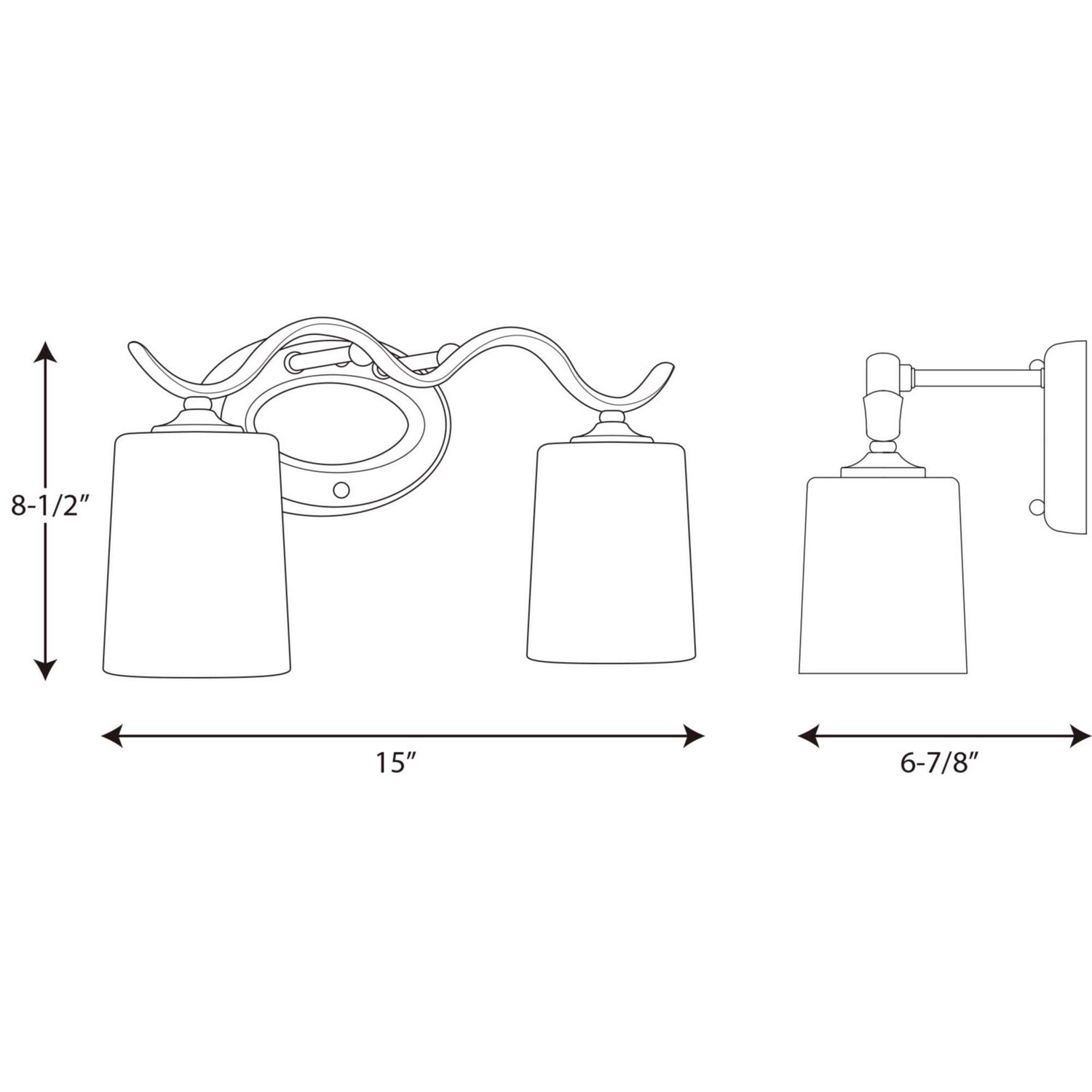 Progress Lighting - P2019-09 - Two Light Bath Bracket - Inspire - Brushed Nickel