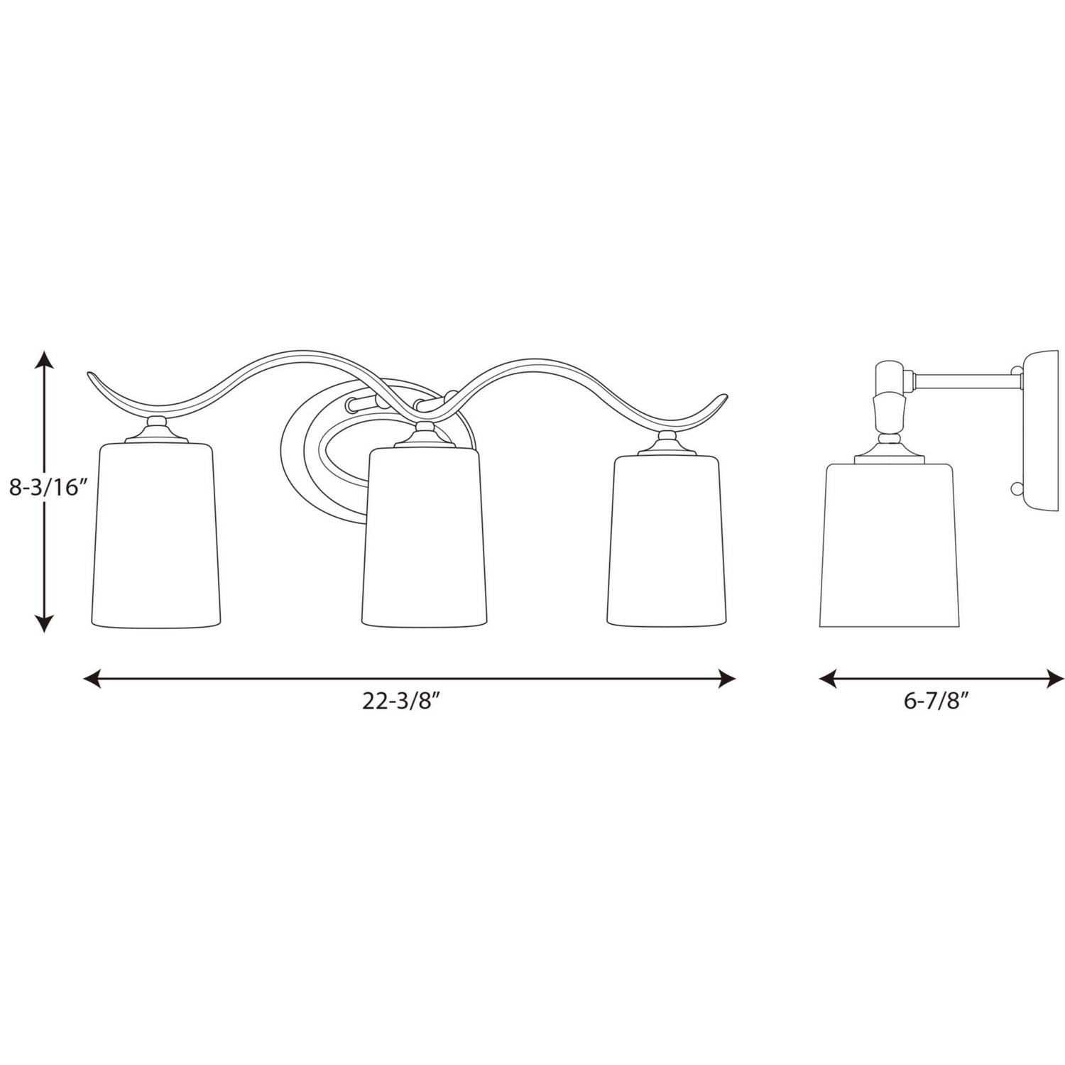 Progress Lighting - P2020-09 - Three Light Bath Bracket - Inspire - Brushed Nickel