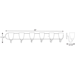 Progress Lighting - P2714-09 - Six Light Bath - Gather - Brushed Nickel