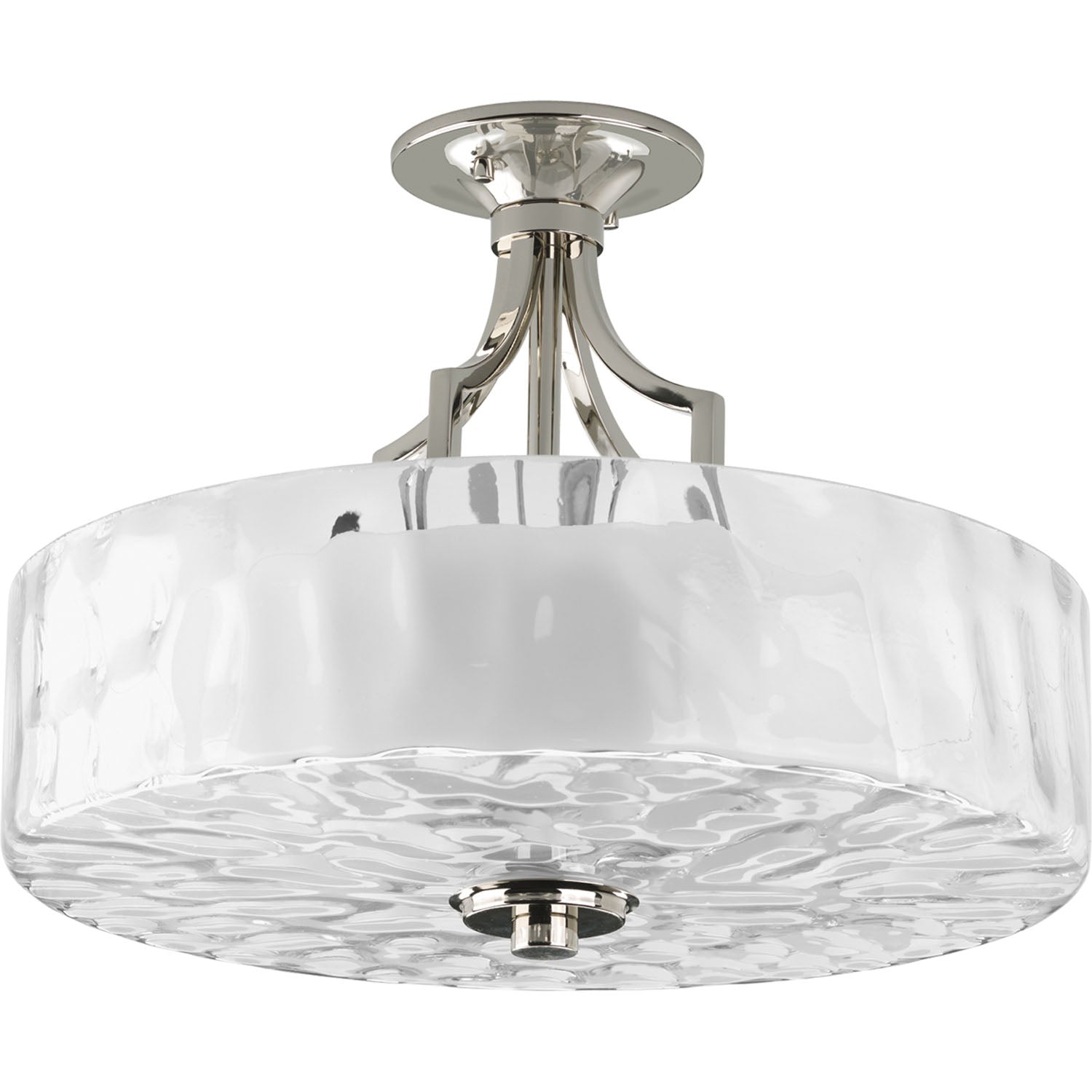 Progress Lighting - P3434-104 - Two Light Semi-Flush Mount - Caress - Polished Nickel