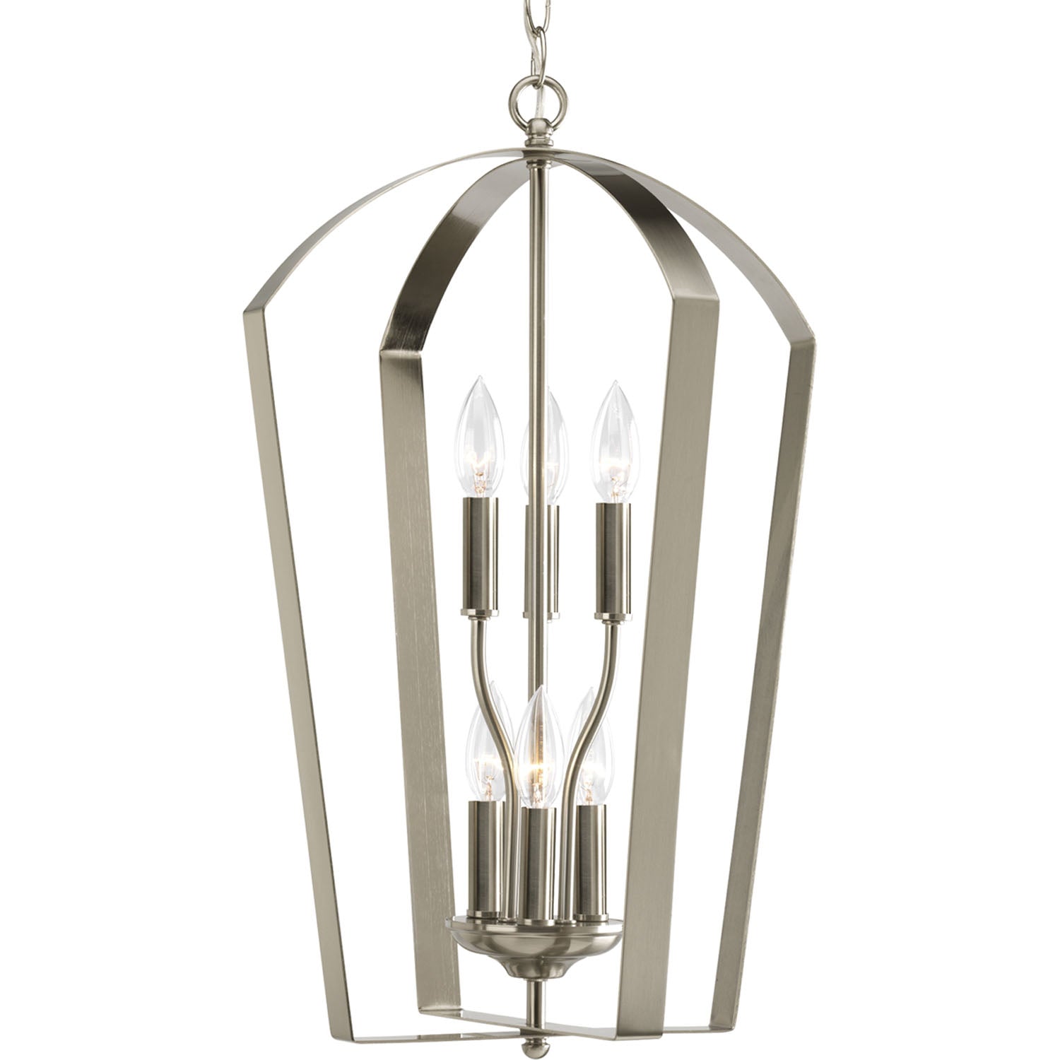 Progress Lighting - P3929-09 - Six Light Foyer Pendant - Gather - Brushed Nickel