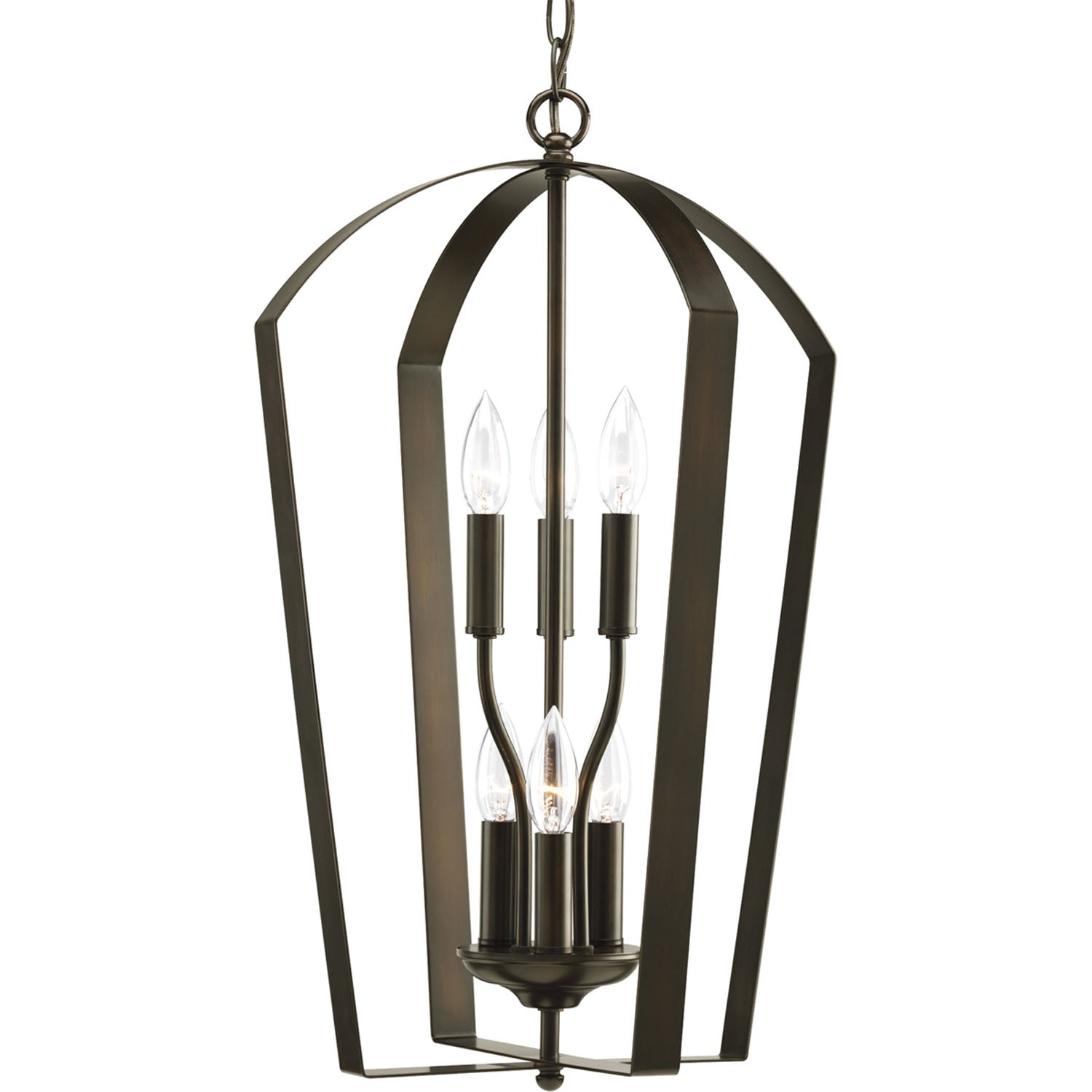 Progress Lighting - P3929-20 - Six Light Foyer Pendant - Gather - Antique Bronze