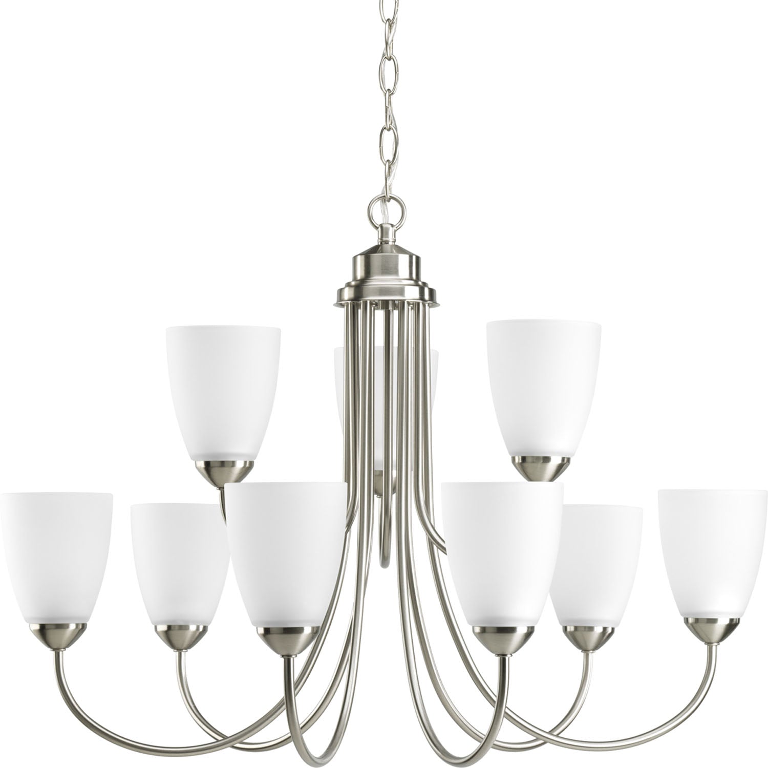 Progress Lighting - P4627-09 - Nine Light Chandelier - Gather - Brushed Nickel