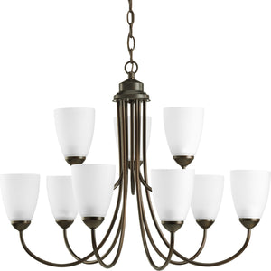 Progress Lighting - P4627-20 - Nine Light Chandelier - Gather - Antique Bronze