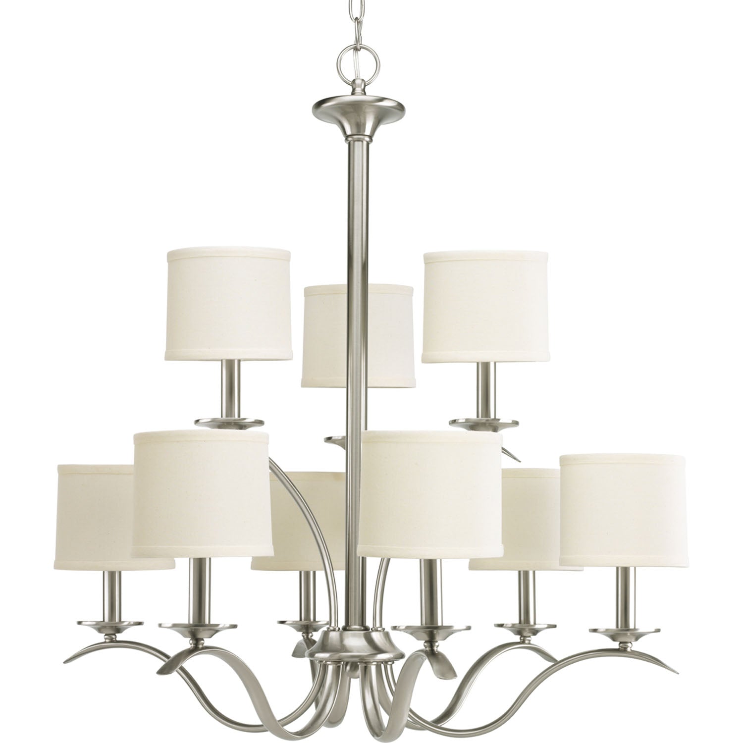 Progress Lighting - P4638-09 - Nine Light Chandelier - Inspire - Brushed Nickel