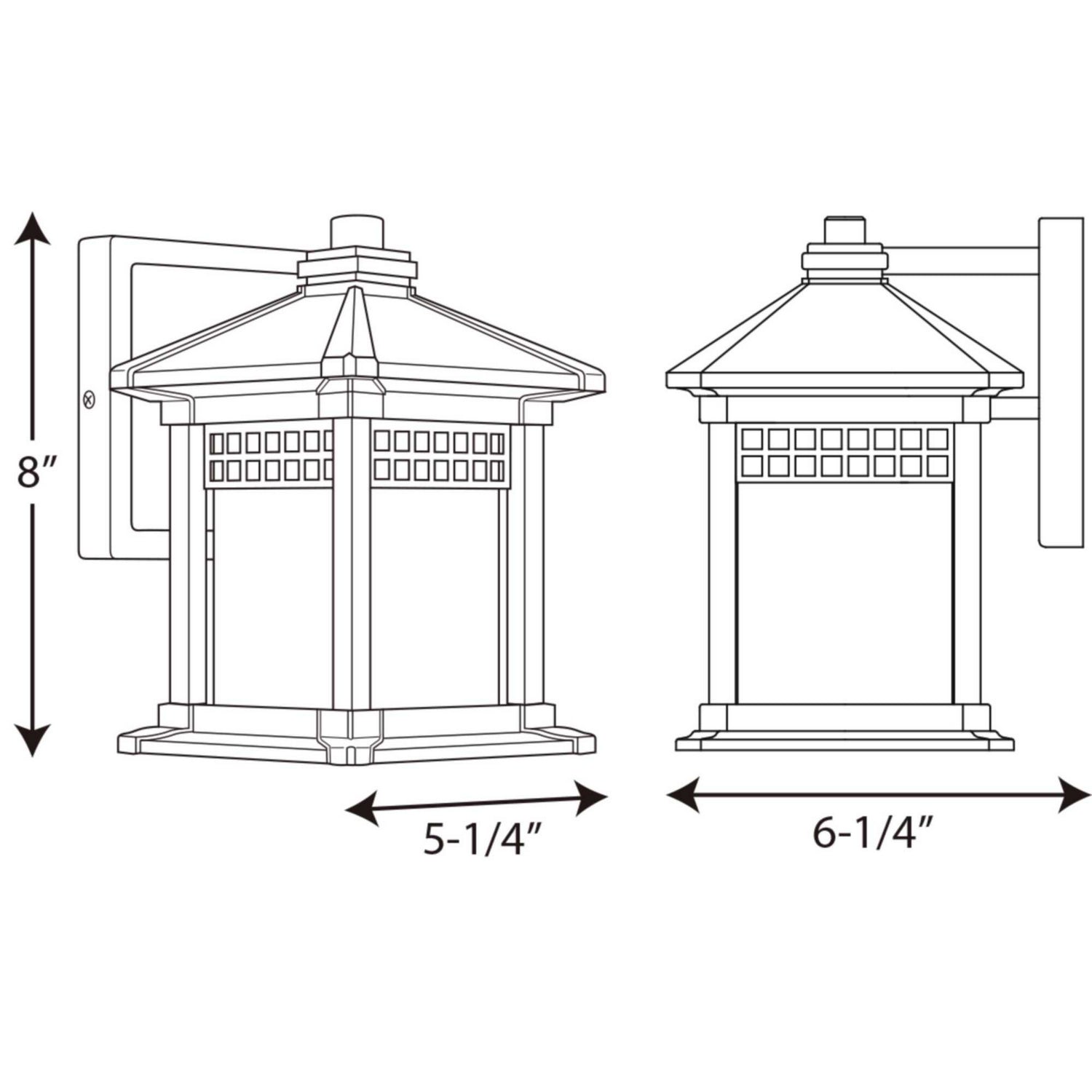 Progress Lighting - P6000-31 - One Light Wall Lantern - Merit - Black