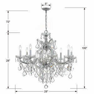 Crystorama - 4409-CH-CL-MWP - Nine Light Chandelier - Maria Theresa - Polished Chrome