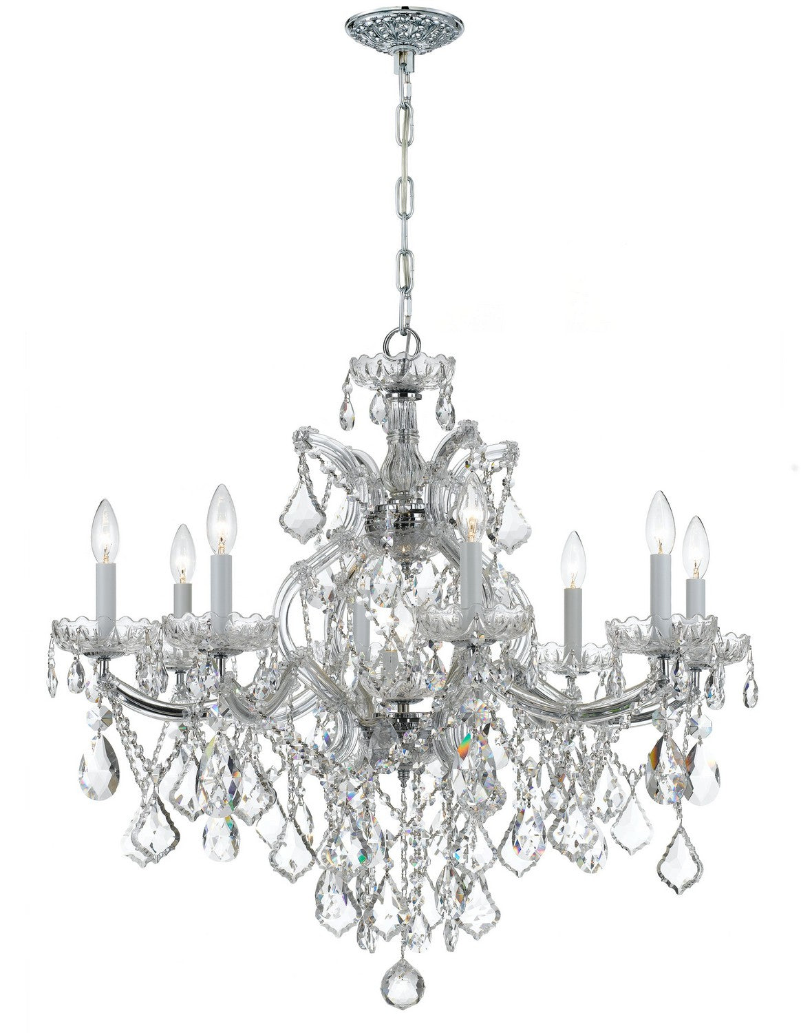 Crystorama - 4409-CH-CL-SAQ - Nine Light Chandelier - Maria Theresa - Polished Chrome