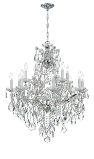 Crystorama - 4413-CH-CL-SAQ - 13 Light Chandelier - Maria Theresa - Polished Chrome