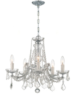 Crystorama - 4476-CH-CL-MWP - Five Light Mini Chandelier - Maria Theresa - Polished Chrome