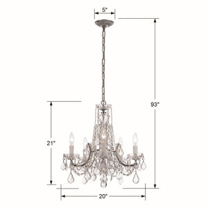 Crystorama - 4476-CH-CL-SAQ - Five Light Mini Chandelier - Maria Theresa - Polished Chrome