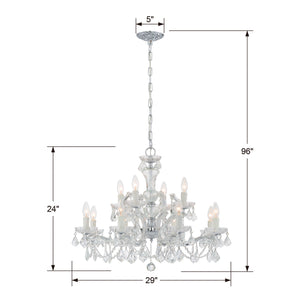 Crystorama - 4479-CH-CL-S - 12 Light Chandelier - Maria Theresa - Polished Chrome