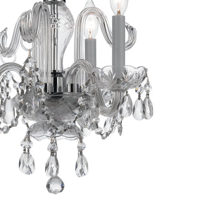 Crystorama - 5044-CH-CL-MWP - Three Light Mini Chandelier - Traditional Crystal - Polished Chrome