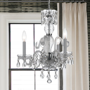 Crystorama - 5044-CH-CL-MWP - Three Light Mini Chandelier - Traditional Crystal - Polished Chrome