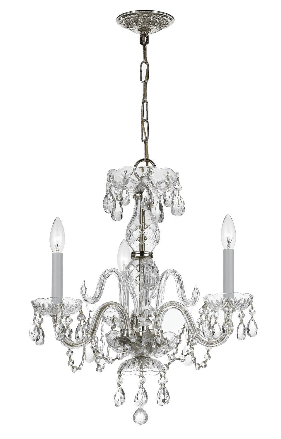 Crystorama - 5044-CH-CL-MWP - Three Light Mini Chandelier - Traditional Crystal - Polished Chrome