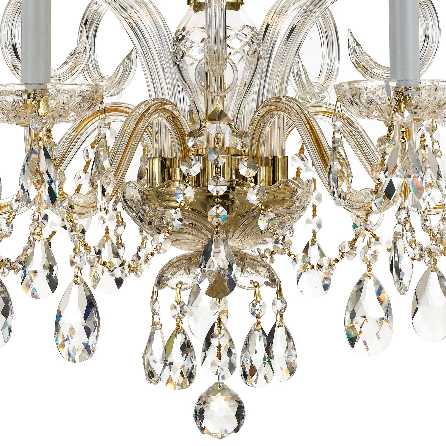 Crystorama - 1005-PB-CL-MWP - Five Light Chandelier - Traditional Crystal - Polished Brass