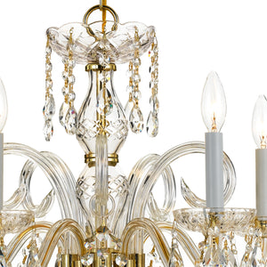 Crystorama - 1005-PB-CL-MWP - Five Light Chandelier - Traditional Crystal - Polished Brass