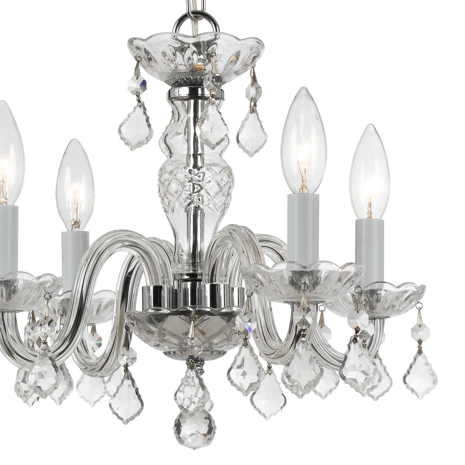 Crystorama - 1064-CH-CL-MWP - Four Light Mini Chandelier - Traditional Crystal - Polished Chrome