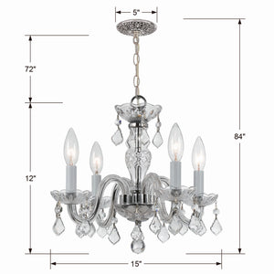 Crystorama - 1064-CH-CL-MWP - Four Light Mini Chandelier - Traditional Crystal - Polished Chrome