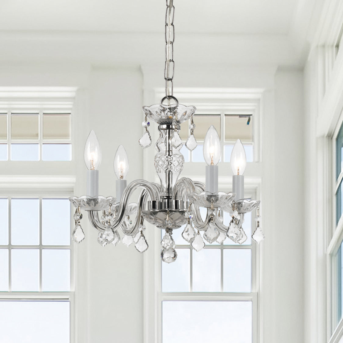 Crystorama - 1064-CH-CL-MWP - Four Light Mini Chandelier - Traditional Crystal - Polished Chrome