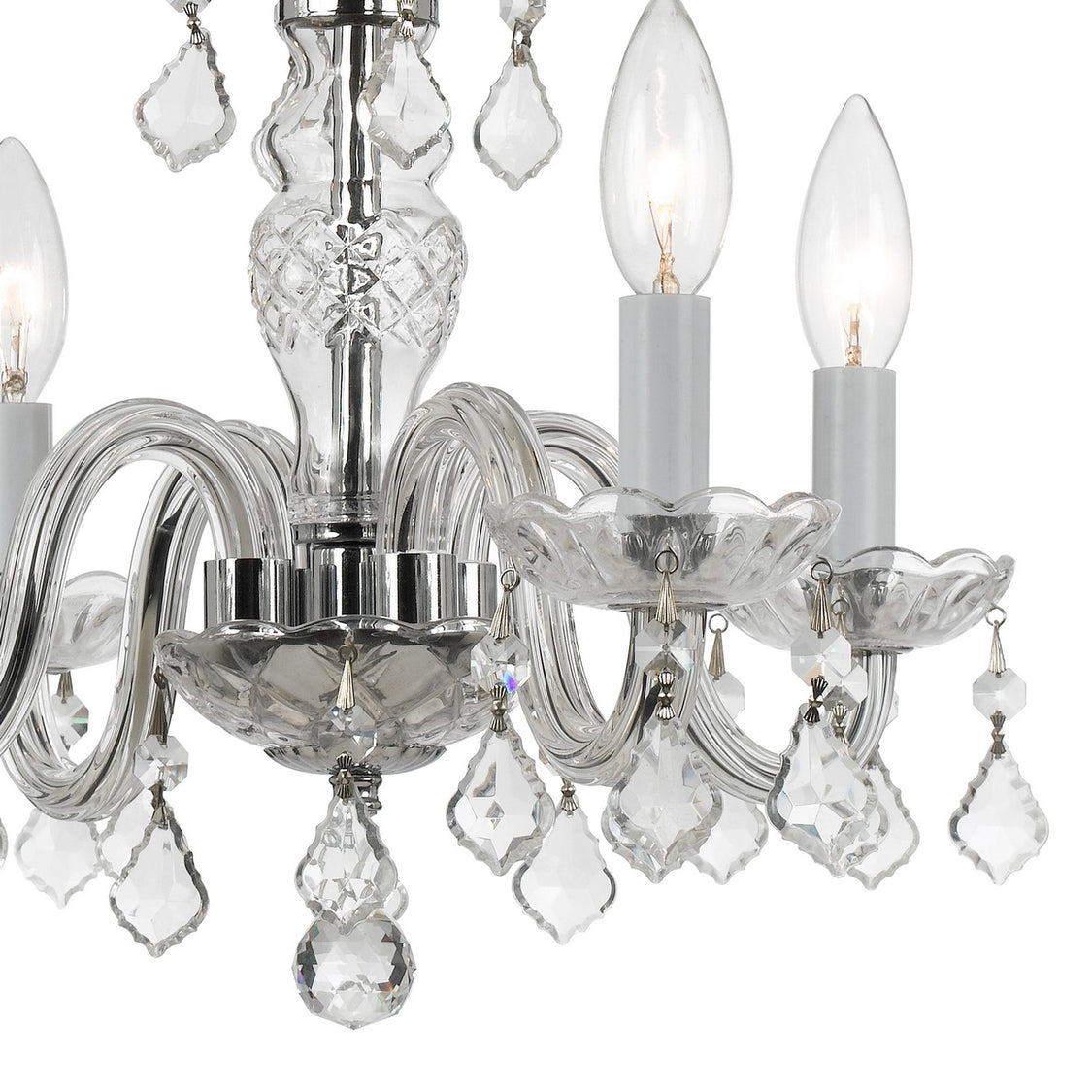 Crystorama - 1064-CH-CL-MWP - Four Light Mini Chandelier - Traditional Crystal - Polished Chrome