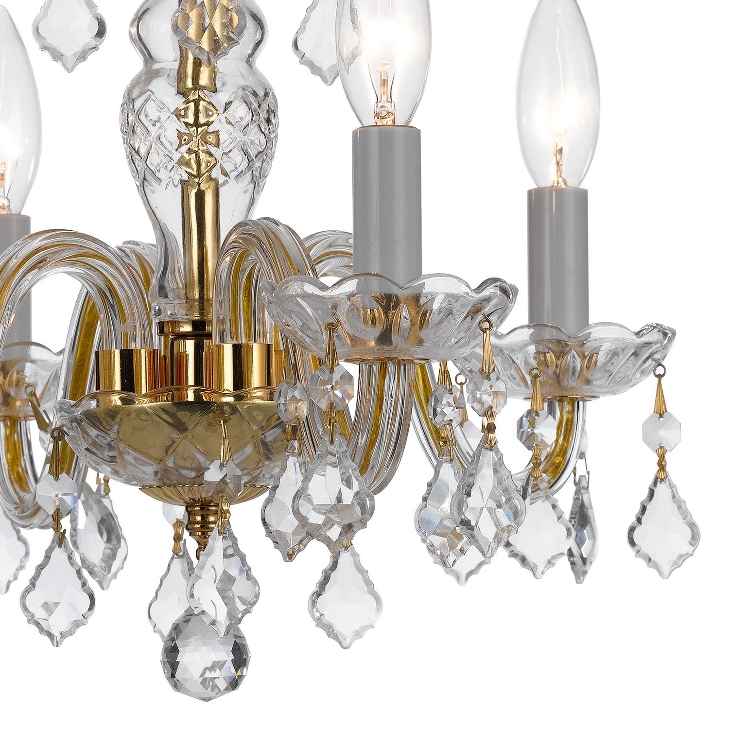 Crystorama - 1064-PB-CL-MWP - Four Light Mini Chandelier - Traditional Crystal - Polished Brass