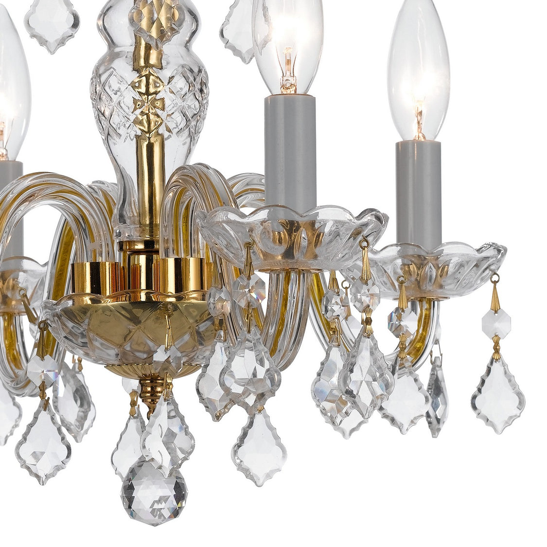 Crystorama - 1064-PB-CL-S - Four Light Mini Chandelier - Traditional Crystal - Polished Brass