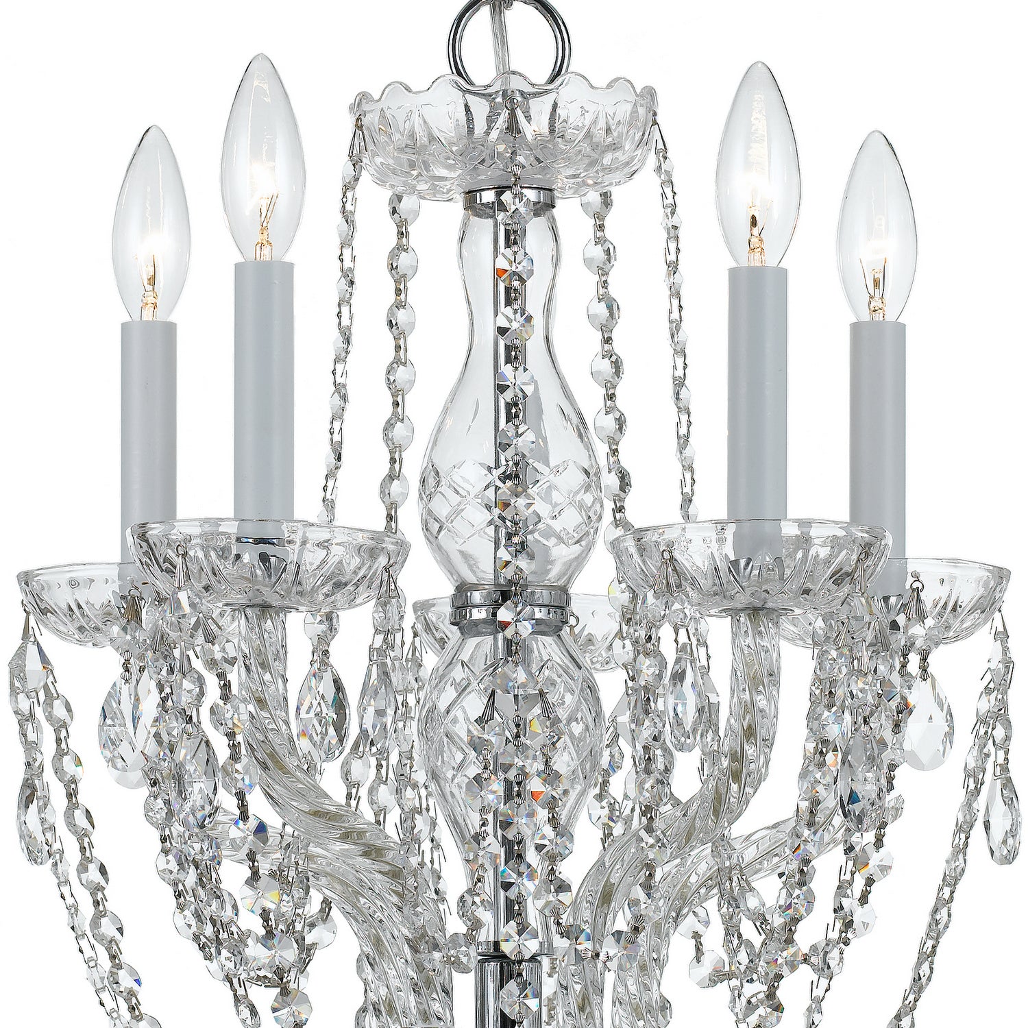 Crystorama - 1129-CH-CL-MWP - Five Light Mini Chandelier - Traditional Crystal - Polished Chrome