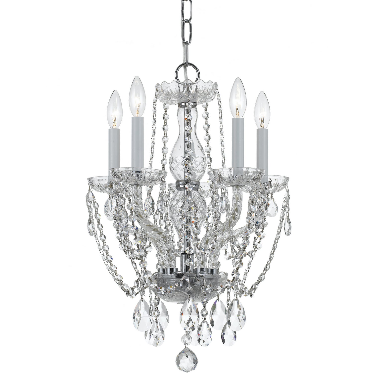 Crystorama - 1129-CH-CL-MWP - Five Light Mini Chandelier - Traditional Crystal - Polished Chrome