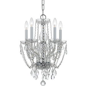 Crystorama - 1129-CH-CL-MWP - Five Light Mini Chandelier - Traditional Crystal - Polished Chrome