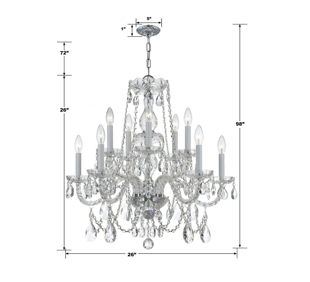 Crystorama - 1130-CH-CL-MWP - Ten Light Chandelier - Traditional Crystal - Polished Chrome