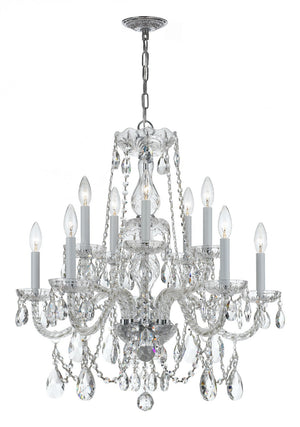 Crystorama - 1130-CH-CL-MWP - Ten Light Chandelier - Traditional Crystal - Polished Chrome