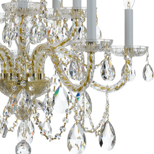 Crystorama - 1130-PB-CL-MWP - Ten Light Chandelier - Traditional Crystal - Polished Brass