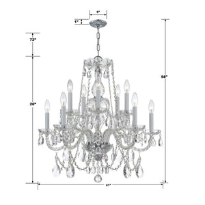 Crystorama - 1135-CH-CL-S - 12 Light Chandelier - Traditional Crystal - Polished Chrome