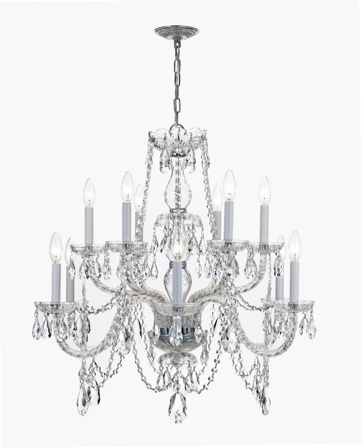 Crystorama - 1135-CH-CL-S - 12 Light Chandelier - Traditional Crystal - Polished Chrome