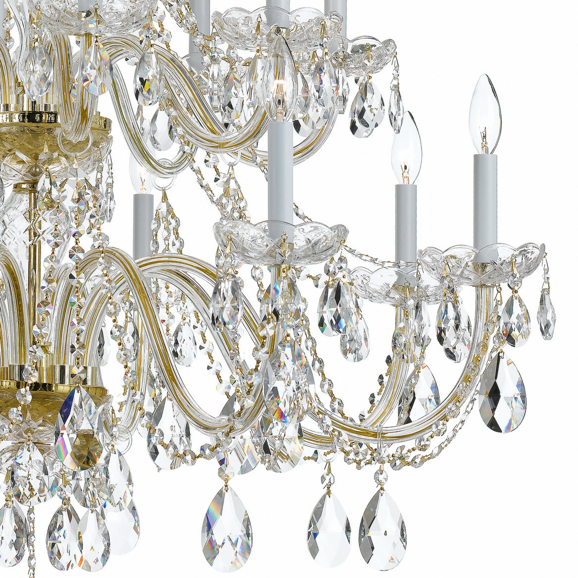 Crystorama - 1139-PB-CL-MWP - 16 Light Chandelier - Traditional Crystal - Polished Brass