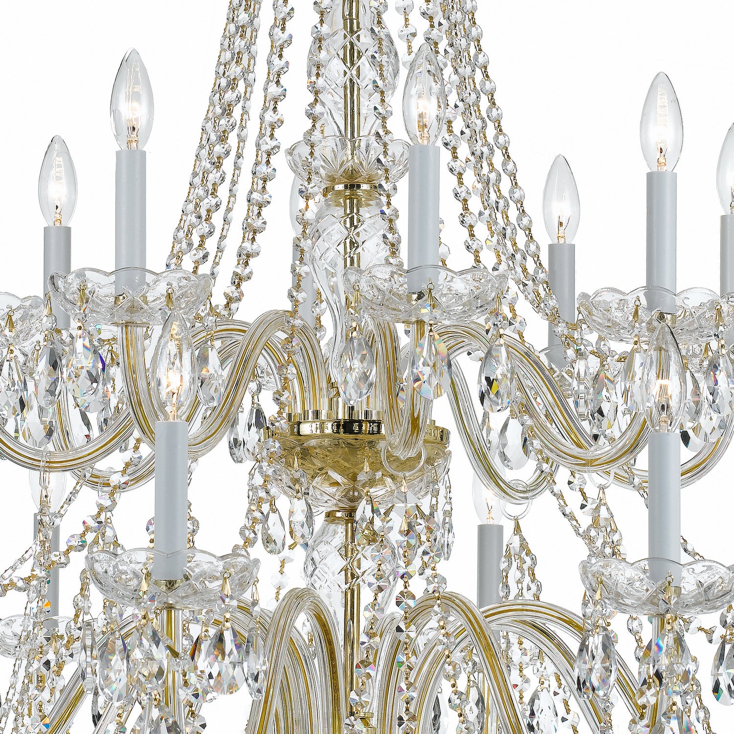 Crystorama - 1139-PB-CL-MWP - 16 Light Chandelier - Traditional Crystal - Polished Brass