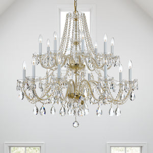 Crystorama - 1139-PB-CL-MWP - 16 Light Chandelier - Traditional Crystal - Polished Brass