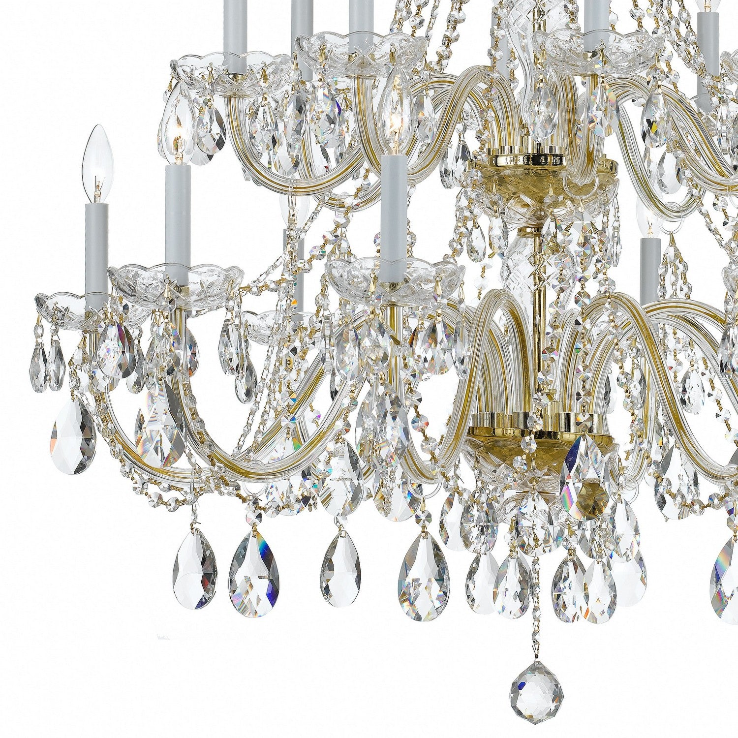 Crystorama - 1139-PB-CL-MWP - 16 Light Chandelier - Traditional Crystal - Polished Brass