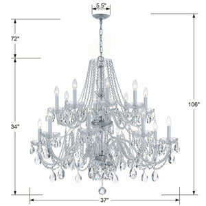 Crystorama - 1139-CH-CL-S - 16 Light Chandelier - Traditional Crystal - Polished Chrome