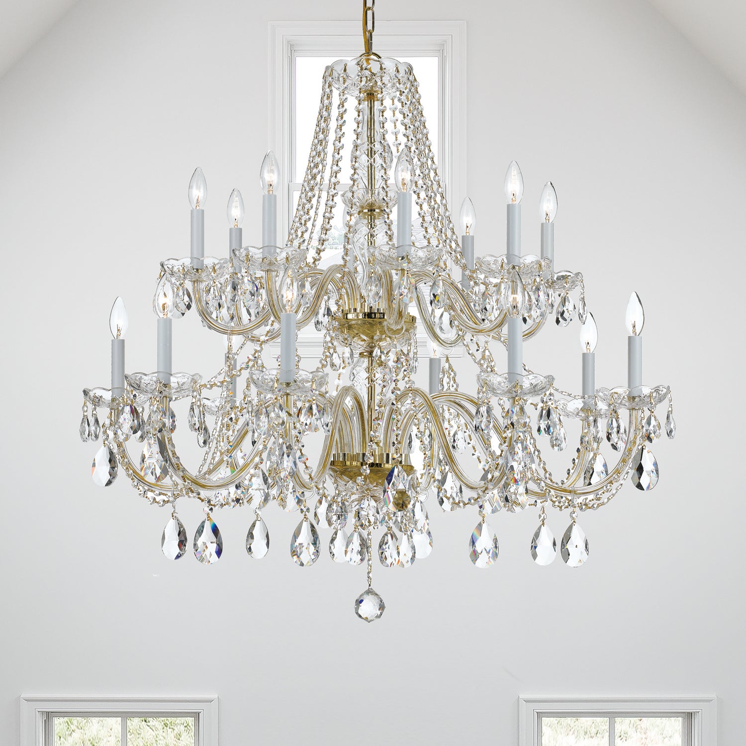 Crystorama - 1139-PB-CL-S - 16 Light Chandelier - Traditional Crystal - Polished Brass