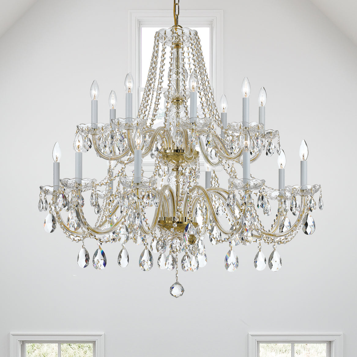 Crystorama - 1139-PB-CL-SAQ - 16 Light Chandelier - Traditional Crystal - Polished Brass