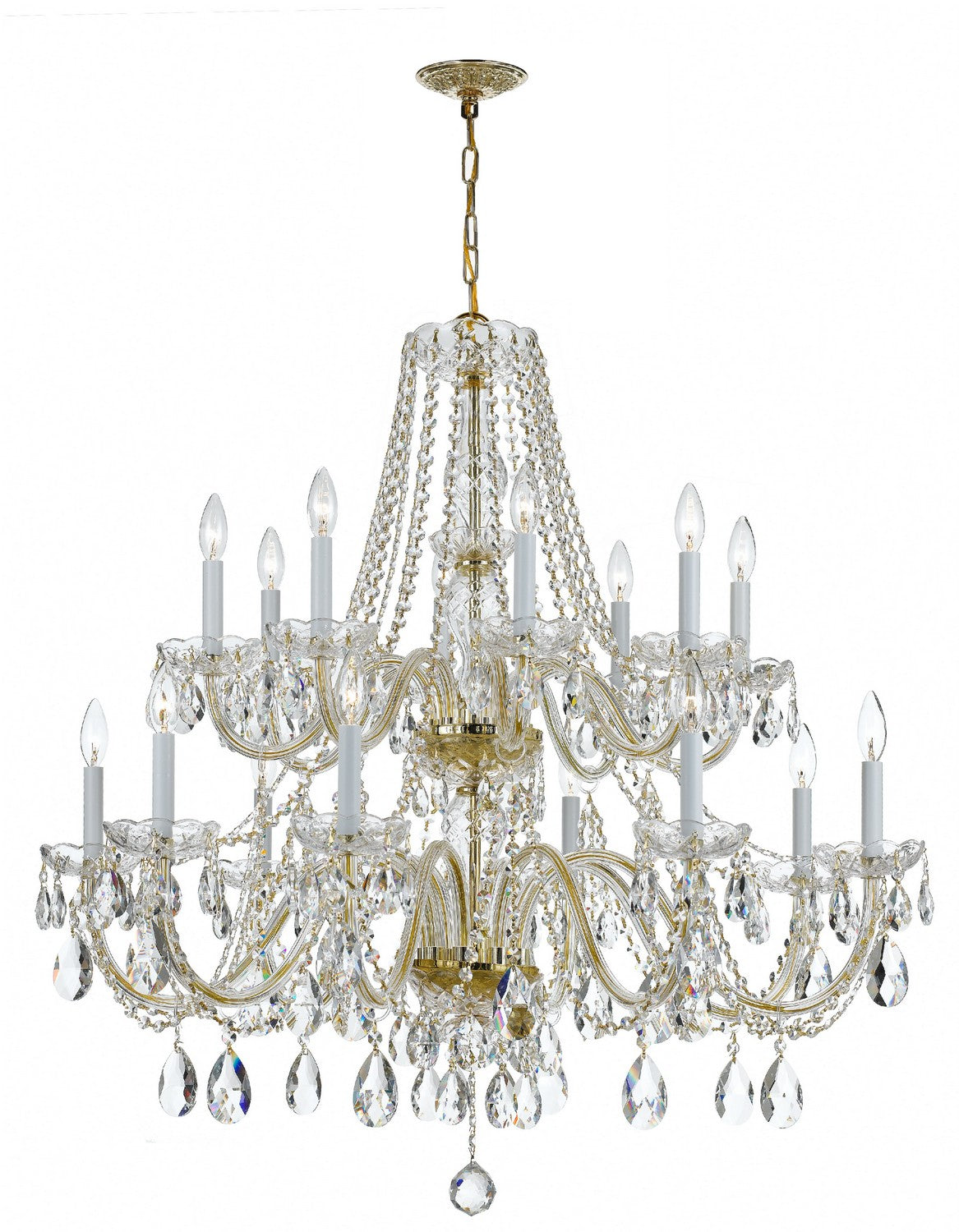 Crystorama - 1139-PB-CL-SAQ - 16 Light Chandelier - Traditional Crystal - Polished Brass