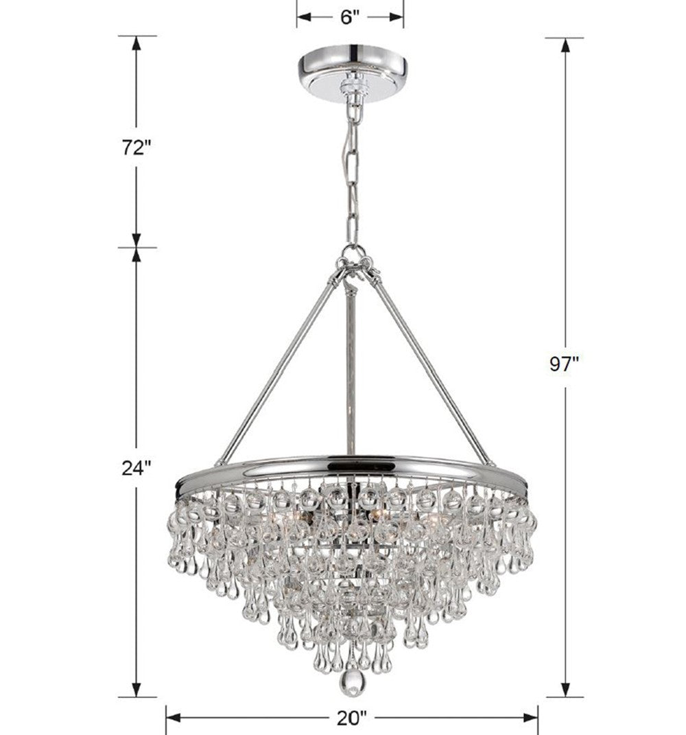 Crystorama - 136-CH - Six Light Chandelier - Calypso - Polished Chrome