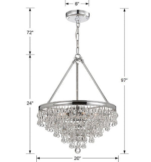 Crystorama - 136-CH - Six Light Chandelier - Calypso - Polished Chrome