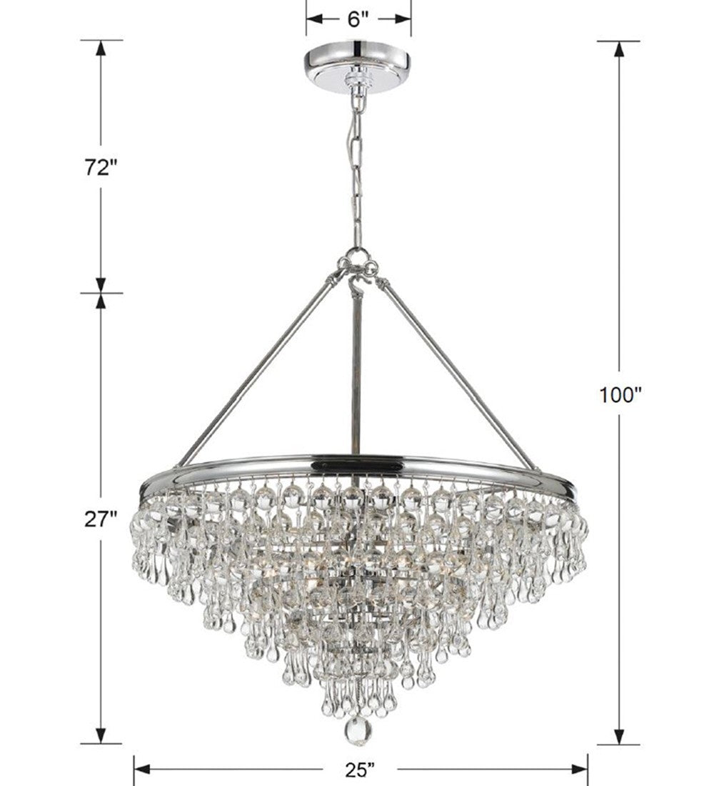 Crystorama - 137-CH - Eight Light Chandelier - Calypso - Polished Chrome