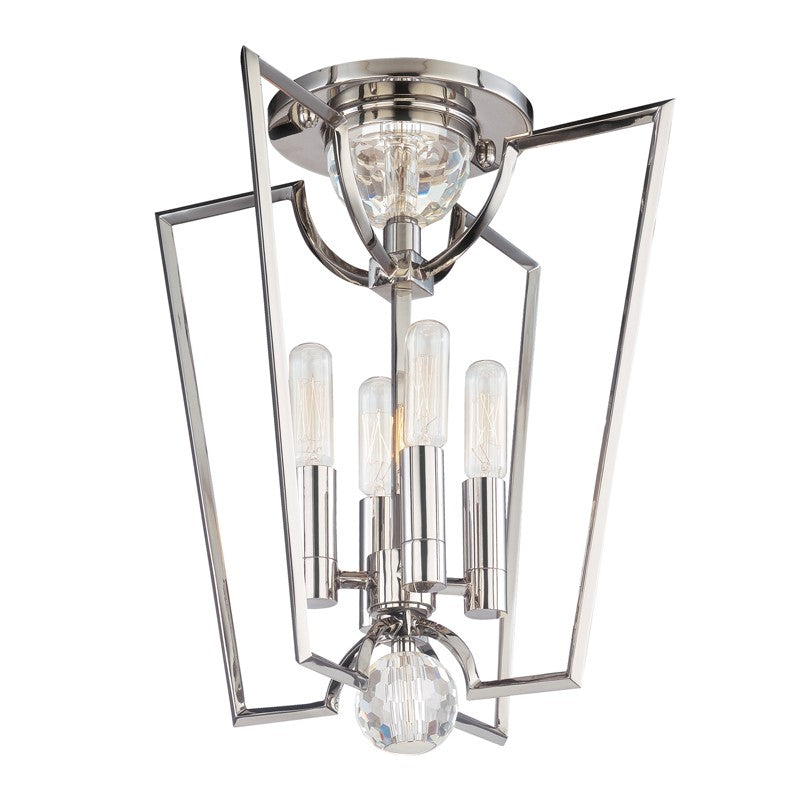 Hudson Valley - 3004-PN - Four Light Semi Flush Mount - Waterloo - Polished Nickel